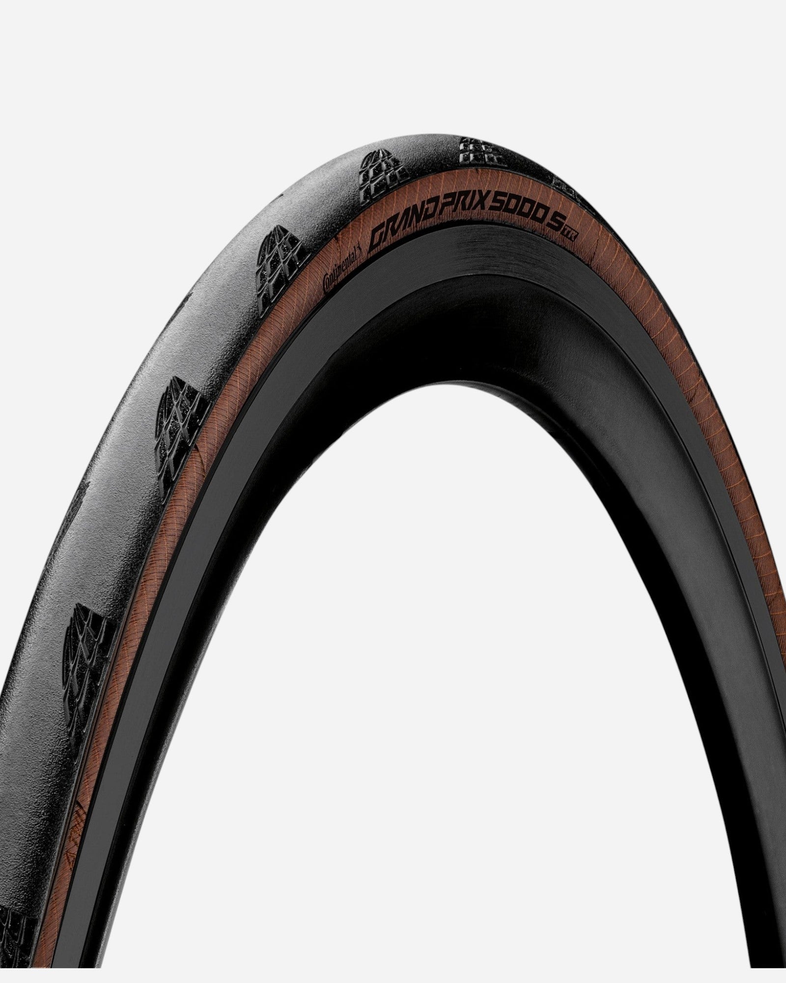 Moloko Cycling Ltd. Continental Grand Prix 5000S tubeless road tyre in black with transparent tan sidewall