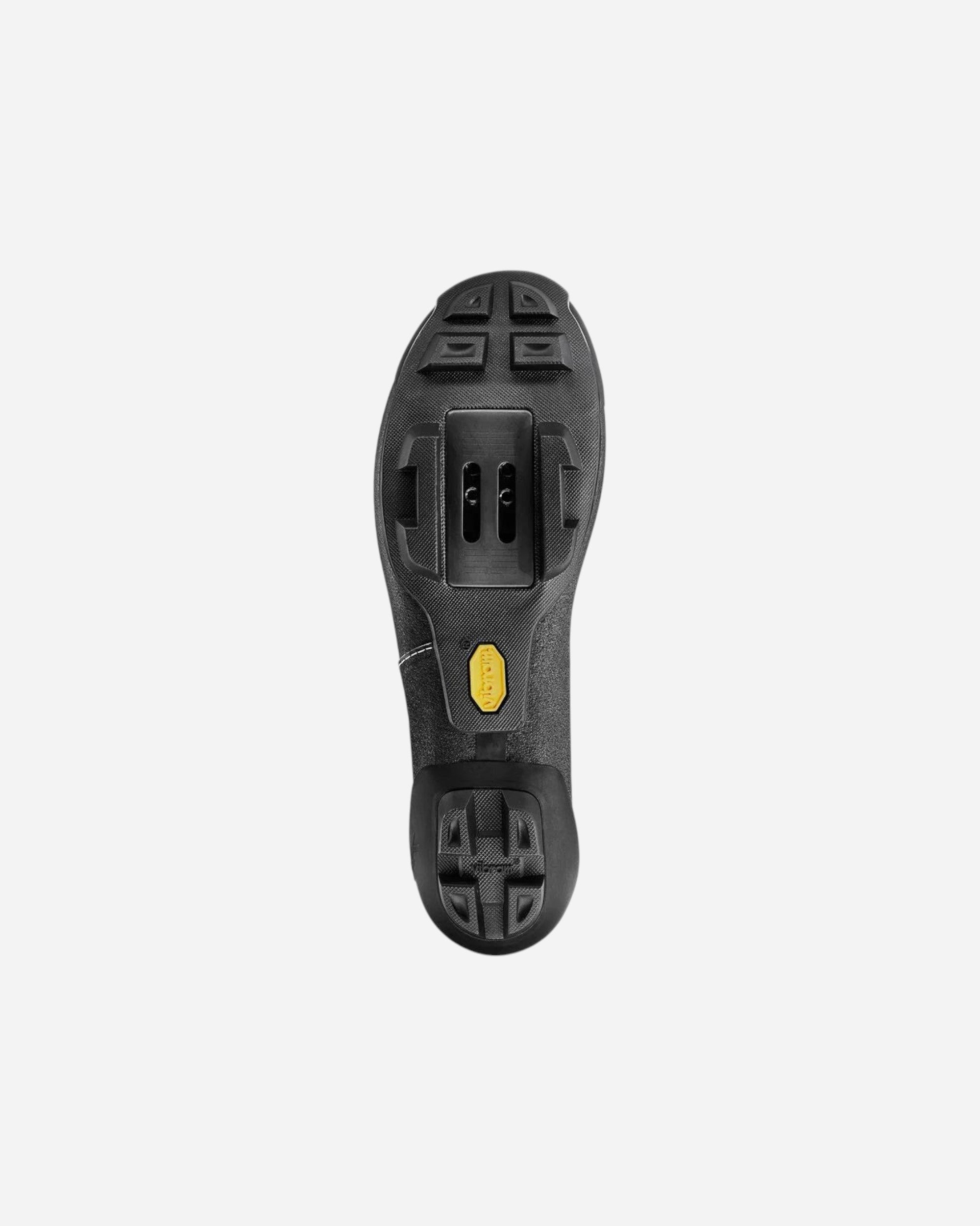 Moloko Cycling Ltd. Tempr CFR Off-Road Shoes, black, with Vibram Megagrip outsole and SPD cleat system.