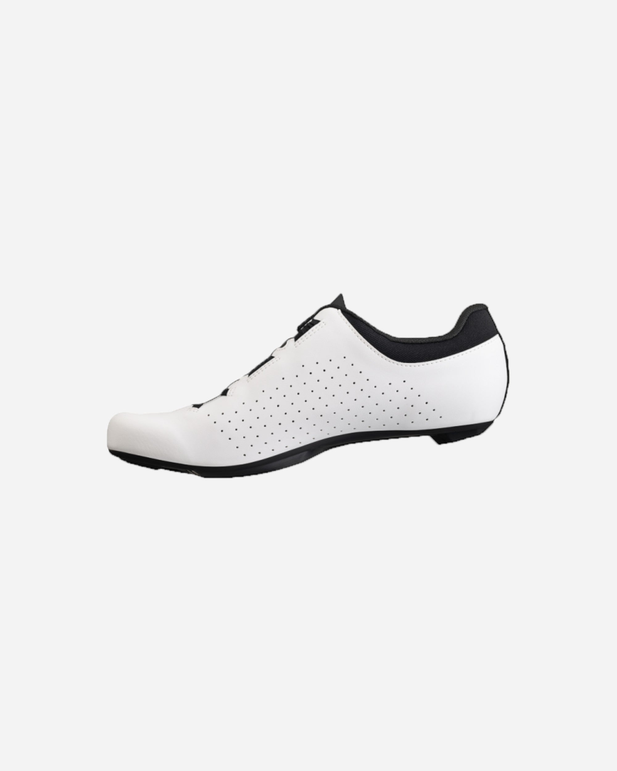 Moloko Cycling Ltd. Vento Omna wide fit road cycling shoes in white with perforated PU upper and black outsole