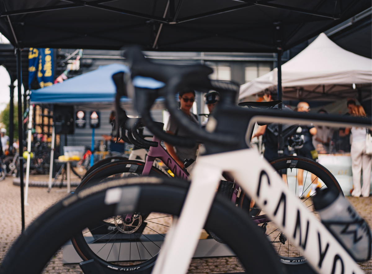Canyon demo bikes at an event