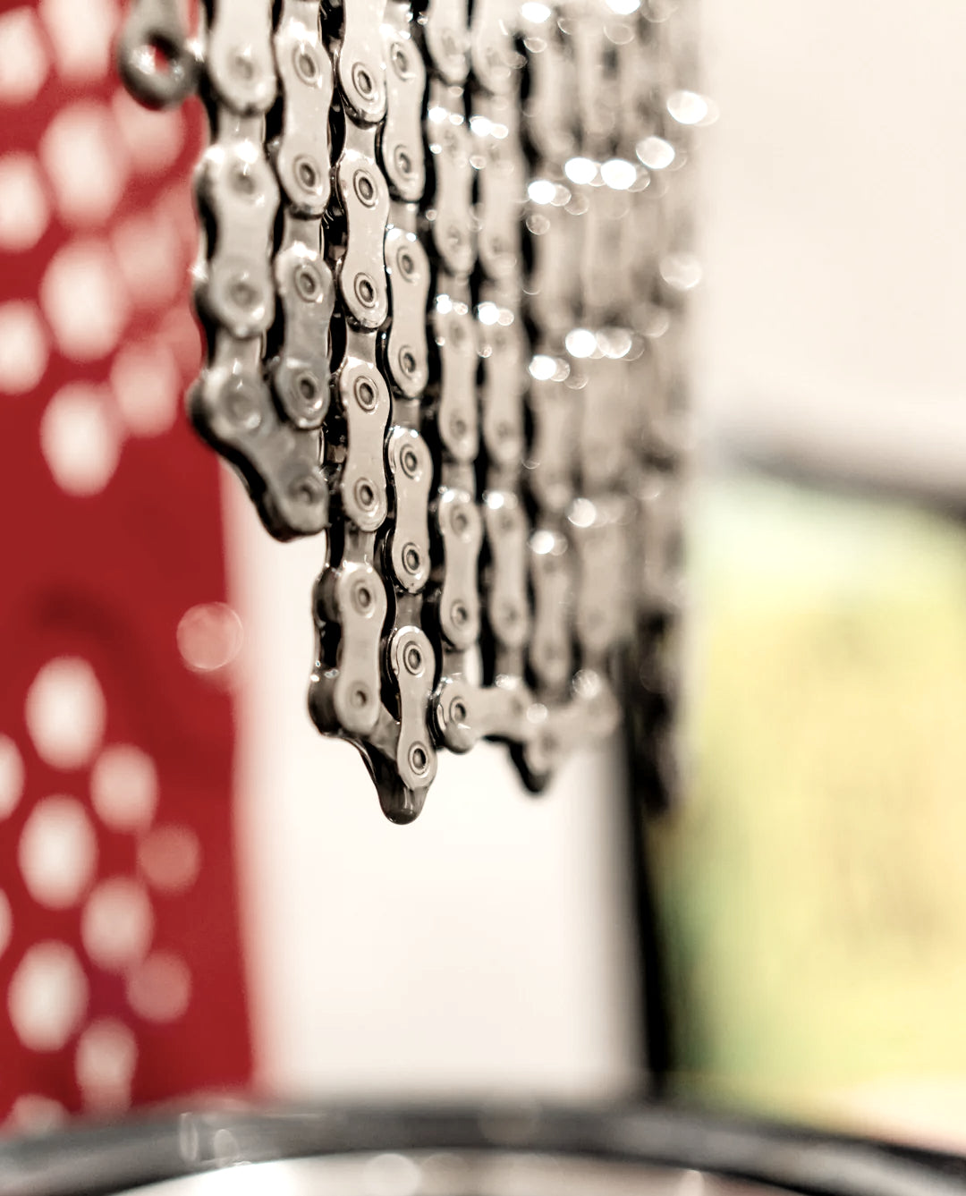 Waxed bike chain