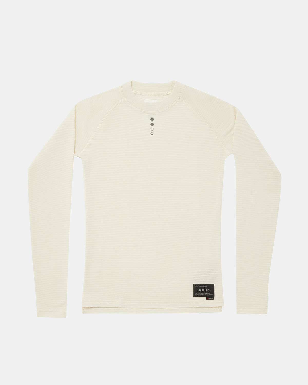 Flatlay of the Men's Thermal Base Layer in Off White, front view.
