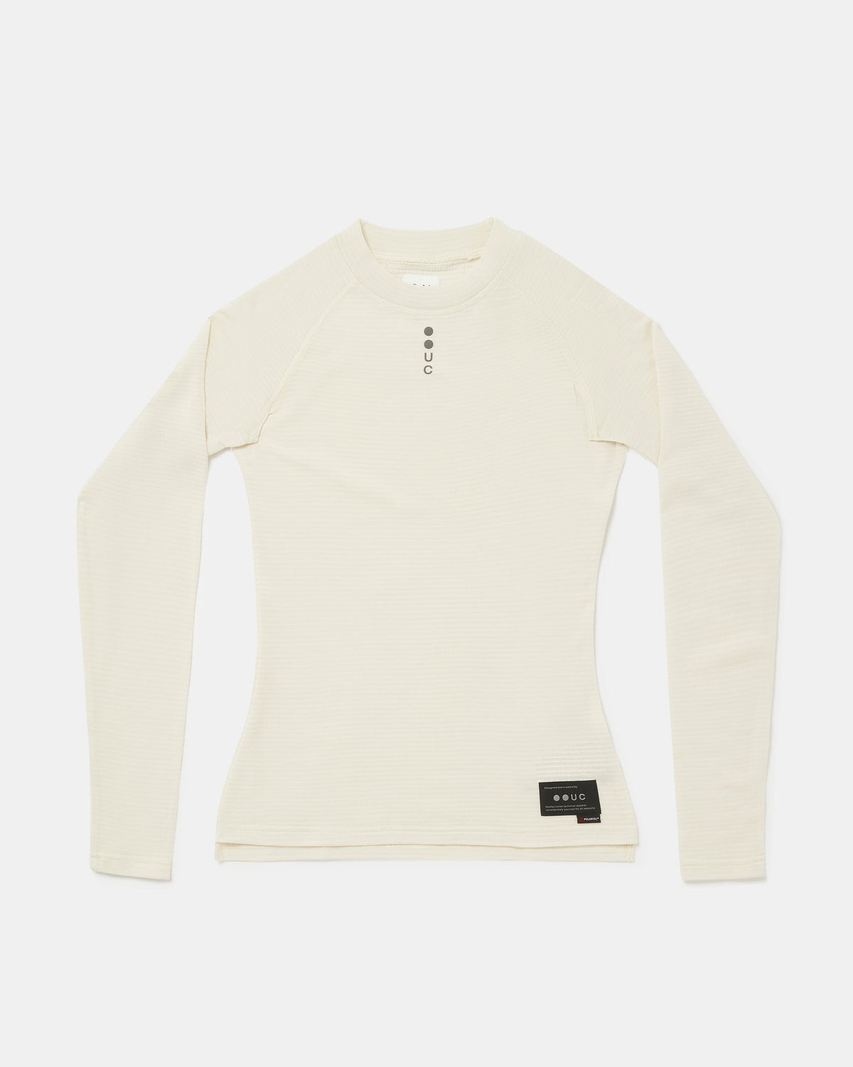 Flatlay of the Women's Thermal Base Layer in Off White, front view.