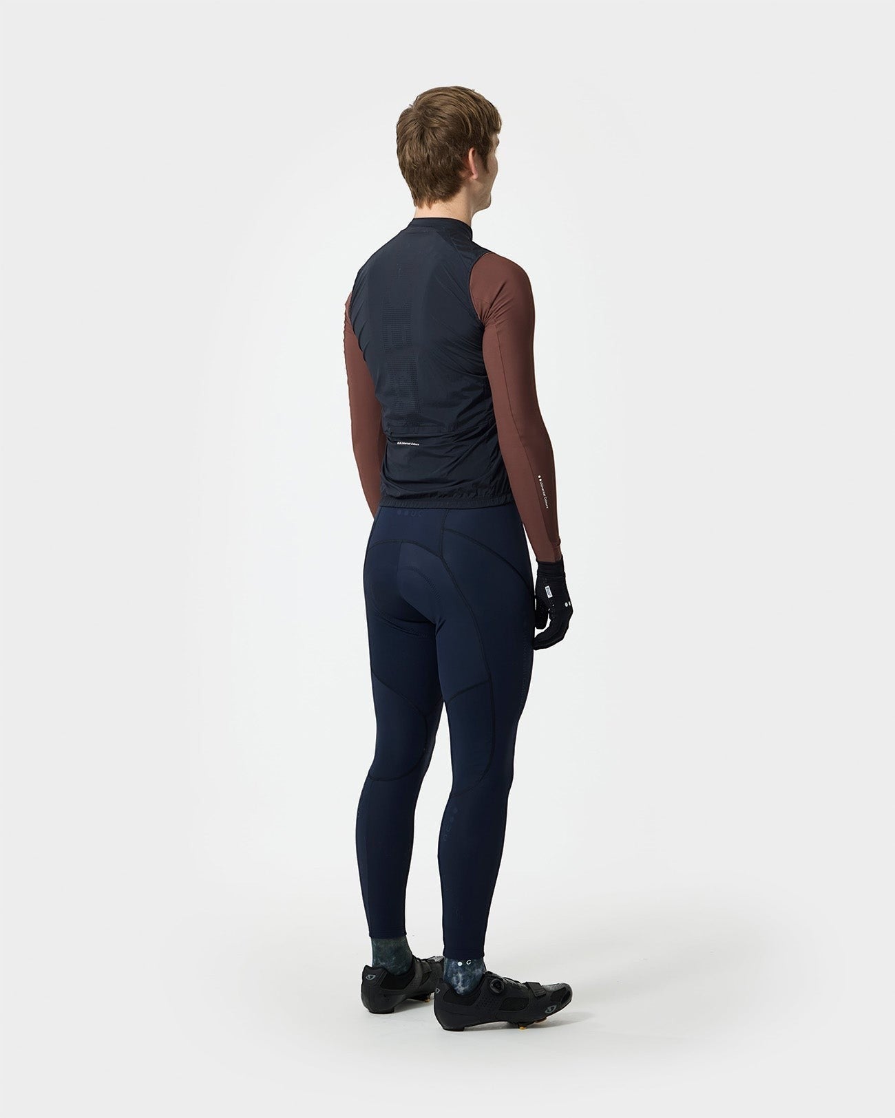 Moloko Cycling Ltd. Men's Bamboo Black windproof gilet with reflective detailing