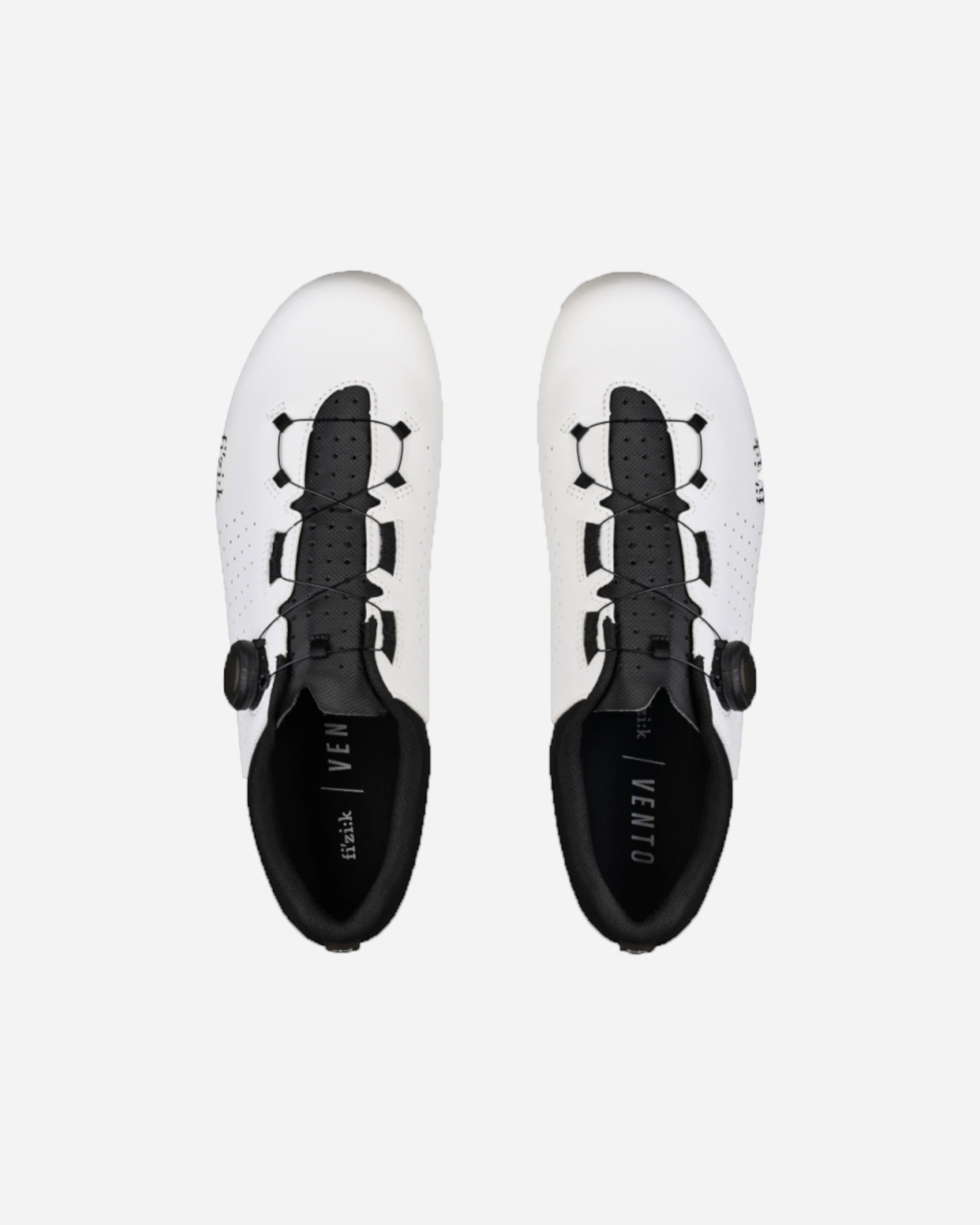 Moloko Cycling Ltd. Vento Omna wide fit road cycling shoes in white with black BOA dial and perforated PU upper.
